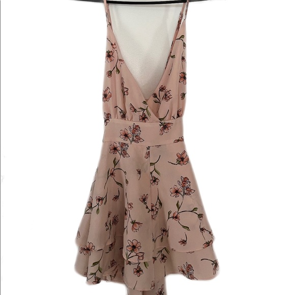 Baby Pink Floral Romper with adjustable cross back straps - Picture 3 of 7